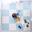 Játszószőnyeg, Ricokids 738202, fehér/kék, 120 x 120 cm, 4 db-os kirakós szett, összeilleszthető elemek, vastagság: 1 cm, EVA hab