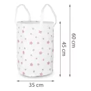 Játéktároló kosár, Nukido, fehér, csillag mintás, 60 x 35 cm, pamut, szabadon álló, fogantyúkkal
