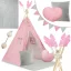 Gyereksátor, Nukido NK-406 Tipi, 116 x 116 x 165 cm, pink, 2 párna, vastag csúszásgátlós matrac, stabilizátor, fenyőfa rudak