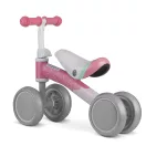 Négykerekű futóbicikli, Nukido NK-600, fehér/rózsaszín, EVA habkerekek 14 cm, acél váz, ülésmagasság: 27 cm, puha ülés, gumírozott markolat