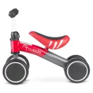 Négykerekű futóbicikli, Nukido NK-600, piros/szürke, EVA habkerekek 14 cm, acél váz, ülésmagasság: 27 cm, puha ülés, gumírozott markolat