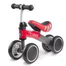 Négykerekű futóbicikli, Nukido NK-600, piros/szürke, EVA habkerekek 14 cm, acél váz, ülésmagasság: 27 cm, puha ülés, gumírozott markolat