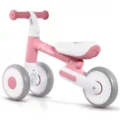 Háromkerekű futóbicikli, Nukido NK-603, rózsaszín, EVA habkerekek 15 cm, állítható ülésmagasság 25–28 cm, kormányfordulás határoló, 12 hónapos kortól