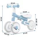 Háromkerekű futóbicikli, Nukido NK-603, kék, EVA habkerekek 15 cm, állítható ülésmagasság 25-28 cm, kormányfordulás határoló, 12 hónapos kortól (TE760303)