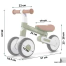 Háromkerekű futóbicikli, Nukido NK-603, zöld, EVA habkerekek 15 cm, állítható ülésmagasság 25-28 cm, kormányfordulás határoló, 12 hónapos kortól (TE760305)