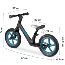 Kétkerekű futóbicikli, Nukido Light Flee, fekete, EVA habkerekek 29 cm, tartós nylon váz, állítható ülésmagasság 35-41 cm, puha ülés, gumírozott markolat, szuperkönnyű (TE760420)