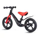 Kétkerekű futóbicikli, Ricokids Funnu, fekete/piros, magnézium váz, EVA habkerekek 29 cm, állítható ülésmagasság 35-42 cm, gumírozott markolatok ütközőkkel, könnyű (TE760501)