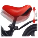 Kétkerekű futóbicikli, Ricokids Funnu, fekete/piros, magnézium váz, EVA habkerekek 29 cm, állítható ülésmagasság 35-42 cm, gumírozott markolatok ütközőkkel, könnyű (TE760501)