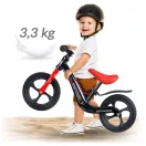 Kétkerekű futóbicikli, Ricokids Funnu, fekete/piros, magnézium váz, EVA habkerekek 29 cm, állítható ülésmagasság 35-42 cm, gumírozott markolatok ütközőkkel, könnyű (TE760501)