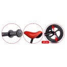Kétkerekű futóbicikli, Ricokids Funnu, fekete/piros, magnézium váz, EVA habkerekek 29 cm, állítható ülésmagasság 35-42 cm, gumírozott markolatok ütközőkkel, könnyű (TE760501)