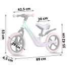 Kétkerekű futóbicikli, Ricokids Funnu, türkiz, magnézium váz, EVA habkerekek 29 cm, állítható ülésmagasság 35-42 cm, gumírozott markolatok ütközőkkel, könnyű (TE760504)