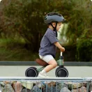 Háromkerekű futóbicikli, Ricokids, zöld, EVA habkerekek 15 cm, acél váz, kormányfordulás határoló, gumírozott markolat, 12 hónapos kortól
