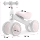Háromkerekű futóbicikli, Ricokids, szürke, EVA habkerekek 15 cm, acél váz, kormányfordulás határoló, gumírozott markolat, 12 hónapos kortól
