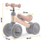 Háromkerekű futóbicikli, Ricokids, bézs, EVA habkerekek 15 cm, acél váz, kormányfordulás határoló, gumírozott markolat, 12 hónapos kortól