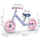 Kétkerekű futóbicikli, Ricokids RK-607, lila, acél váz, EVA habkerekek 29 cm, állítható ülésmagasság 32-42 cm, csúszásmentes markolatok ütközőkkel, könnyű