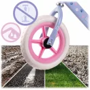 Kétkerekű futóbicikli, Ricokids RK-607, lila, acél váz, EVA habkerekek 29 cm, állítható ülésmagasság 32-42 cm, csúszásmentes markolatok ütközőkkel, könnyű