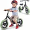 Kétkerekű futóbicikli, Ricokids RK-607, fekete, acél váz, EVA habkerekek 29 cm, állítható ülésmagasság 32-42 cm, csúszásmentes markolatok ütközőkkel, könnyű