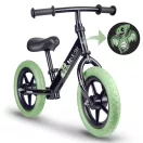 Kétkerekű futóbicikli, Ricokids RK-607, fekete, acél váz, EVA habkerekek 29 cm, állítható ülésmagasság 32-42 cm, csúszásmentes markolatok ütközőkkel, könnyű