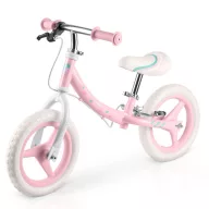   Kétkerekű futóbicikli, Ricokids Fun Adventure, rózsaszín, acél váz, EVA hab kerekek 29 cm, állítható ülésmagasság 32-42 cm, hátsó fék, ultrakönnyű (TE760801)
