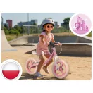 Kétkerekű futóbicikli, Ricokids Fun Adventure, rózsaszín, acél váz, EVA hab kerekek 29 cm, állítható ülésmagasság 32-42 cm, hátsó fék, ultrakönnyű (TE760801)