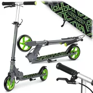   Gyerek roller, Ricokids Kodi, zöld, 14,5 cm PU kerekek, összecsukható, állítható kormány, kézifék és lábfék, ABEC-7 csapágy, 3–8 éveseknek, max. 50 kg