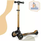 Háromkerekű roller, Nukido Flippo, arany, LED világítás a kerekekben, balanszos irányítás, levehető és állítható ülés, alumínium kormány, max. 50 kg