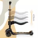 Háromkerekű roller, Nukido Flippo, arany, LED világítás a kerekekben, balanszos irányítás, levehető és állítható ülés, alumínium kormány, max. 50 kg