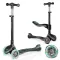 Háromkerekű roller, Nukido Flippo, fekete, LED világítás a kerekekben, balanszos irányítás, levehető és állítható ülés, alumínium kormány, max. 50 kg