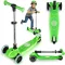 Háromkerekű roller, Ricokids Jelly, zöld, LED világítás a kerekekben és a fellépőben, balanszos irányítás, állítható alumínium kormány, max. 50 kg