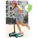 Háromkerekű roller, Ricokids Leddi, fekete/türkiz, LED világítás a fellépőben, balanszos irányítás, állítható fém kormány, max. 35 kg