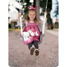 Gyerek hinta, Ricokids, szürke/fehér, elefánt minta, állítható kötélmagasság: 130-160 cm, átalakítható, teherbírás: 30 kg, téglalap alakú