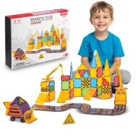   Mágneses játékkészlet, Ricokids RK-780, 90 db, többszínű, építőkockák, mágneses elemek, számos építési lehetőség, 3 éves kortól