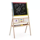 Mágneses rajztábla, Ricokids, 104 x 67 x 38 cm, kétoldalas (mágneses és krétás tábla), forgatható, beépített óra és abakusz