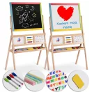 Mágneses rajztábla, Ricokids, 104 x 67 x 38 cm, kétoldalas (mágneses és krétás tábla), forgatható, beépített óra és abakusz