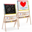 Mágneses rajztábla, Ricokids, 104 x 67 x 38 cm, kétoldalas (mágneses és krétás tábla), forgatható, beépített óra és abakusz