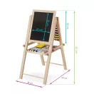 Mágneses rajztábla, Ricokids, 62 x 28 x 44 cm, kétoldalas (mágneses és krétás tábla), összecsukható, forgatható, kivehető tábla, számolókeret, kiegészítőkkel
