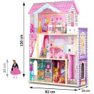 Fa babaház, Ricokids, házikó, 120 x 32 x 83 cm, 3 szint, 9 szoba, 15 db bútorral, lifttel