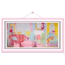 Fa babaház, Ricokids, házikó, 120 x 32 x 83 cm, 3 szint, 9 szoba, 15 db bútorral, lifttel