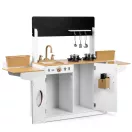 Játékkonyha, Ricokids RC-836, 70 x 29,5 x 98 cm, fa és MDF, interaktív elemekkel, rozsdamentes acél tartozékokkal