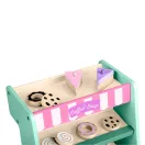 Fa játékkonyha Ricokids, cukrászda kávéfőzővel, 26 x 18,5 x 24 cm, mentazöld, fából készült, 2 az 1-ben, sok kiegészítő, mini, hordozható