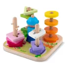 Fa formaválogató, Ricokids RK-866, 16 db, színes, 5 pálcás, készségfejlesztő, biztonságos festékekkel