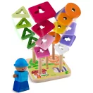 Fa formaválogató, Ricokids RK-866, 16 db, színes, 5 pálcás, készségfejlesztő, biztonságos festékekkel