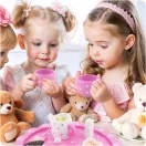 Fa játékkonyha, Ricokids RK-869, fa, pasztell, Montessori ihletésű, készségfejlesztő, tálcával, csészékkel és kannával, EN tanúsítvánnyal