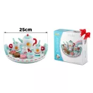 Fa teáskészlet, Ricokids RK-869, fa, pasztell színek, Montessori ihletésű, tálcával, csészékkel, kanalakkal, tejeskannával és cukortartóval, készségfejlesztő