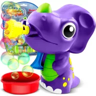   Buborékfújó gép, Ricokids RK-905, Triceratopsz forma, 12 x 5,5 x 11 cm, mechanikus, buborékfújó folyadékkal, 3 éves kortól, nem zenélő