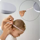 Elektronikus babamérleg, Nukido NK-950, világosszürke, 5 g pontosság, beépített 150 cm mérőszalag, teherbírás: 40 kg, elemes (3 x  AAA, tartozék)