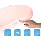 Elektronikus babamérleg, Nukido NK-950, rózsaszín, 5 g pontosság, beépített 150 cm mérőszalag, teherbírás: 40 kg, elemes (3 x  AAA, tartozék)
