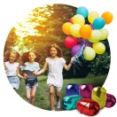 Hélium 50 db lufi felfújásához, Ricokids, sárga, 0,42 m3 héliumtartály, 50 db vegyes színű lufival, 60 m szalag, egyszer használatos palack, hordozható, nyomáscsökkentővel