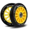 Roller kerék szett, SOKE, sárga, 10 cm, 2 db, ABEC-9 csapágy, 88A keménységű PU, 0,8 cm tengely