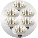 Napelemes kerti lámpa, Ilumen LS-104, ezüst, átmérő: 12 cm, fényérzékelős, automatikus kapcsolás, IPX4 vízálló, akkumulátoros, 6 db